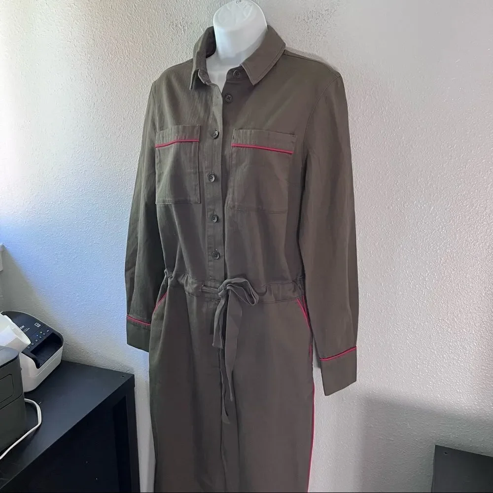 Boden Olive Denim Jumpsuit